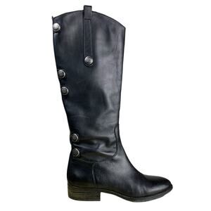 Arturo Chiang Enchant Black Leather Tall Riding Boots 7M Old Money Equestrian